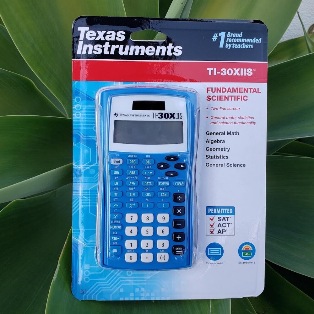 New Texas Instruments TI-30X IIS Scientific Calculator Blue solar battery powere